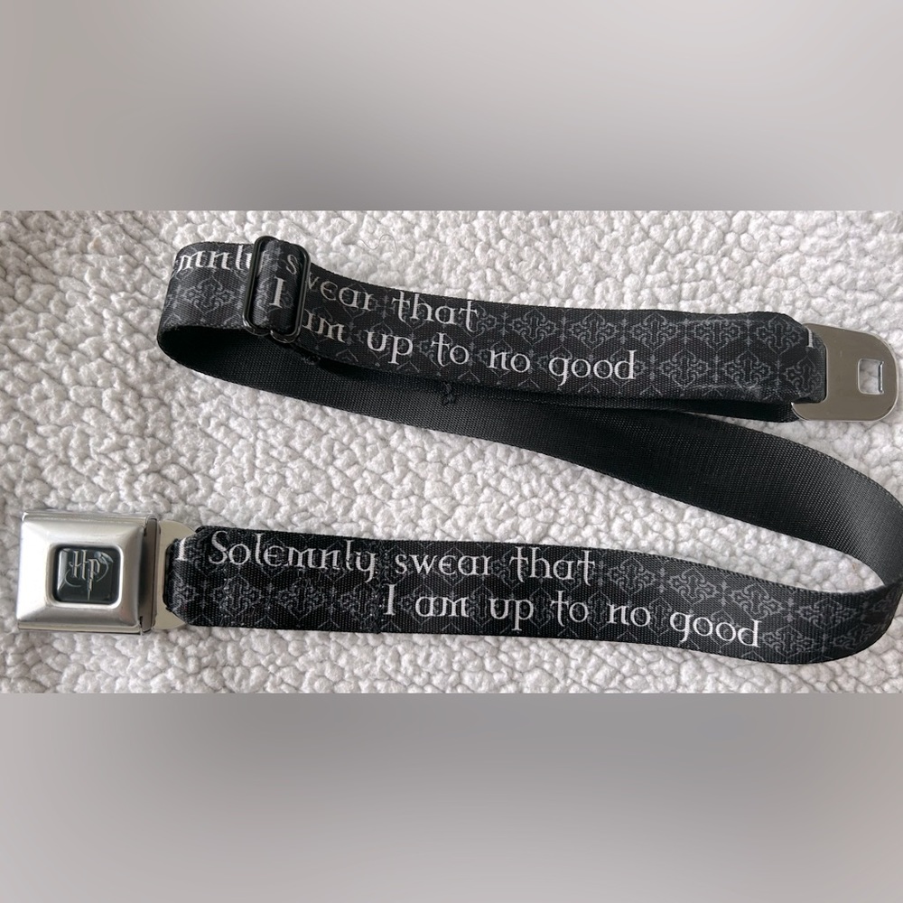 Buckle belt Harry Potter “ I solemnly swear that i am up to no good”